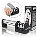 ColorLifeOfficial Professional Knife sharpener for for Straight and Serrated Knives, 2 Stage Tungsten Steel with Ceramic Rod Sharpening Wheel System, Non-slip Base, Black.