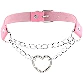 Outman Adjustable Faux Leather Punk Choker Necklaces Goth Collar Necklaces for Women