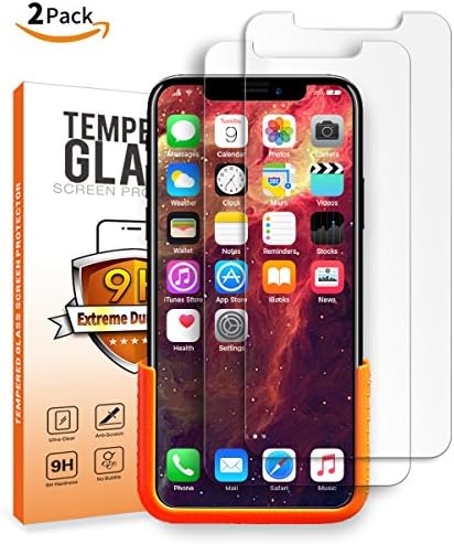 Iphone X Screen Potector Tempered Glass (2-pack),Glass Screen Protector with [Double Defense Technology][Easy Istallation tool] for Apple iPhone X / iPhone 10