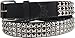 Triple Row Studded Leather Belt in Black/Chrome by BodyPunks, Size: Large (37-41), Color: Black/Chrome