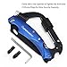 Carabiner Knife Multitool - Updated Keychain Clip with LED Flashlight, Knife, Screwdriver, Glass Breaker and Bottle Opener for Camping, Backpacking, Hiking (Blue)