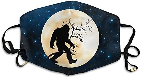 AlioaI Funny Bigfoot Sasquatch Full Moon Unisex Dust Allergy Flu Masks Washable Activated Carbon Breath Healthy Safety Mouth Masks