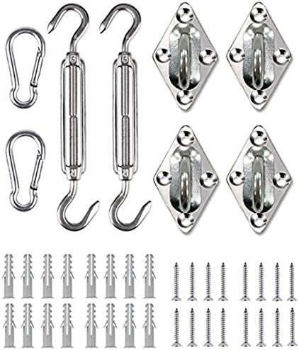 xintianidea Shade Sail Hardware Kit 5 Inches 316 Marine Grade Shade Sail Hardware Kit for Rectangle and Square Sun Shade Sail Installation 24 Pcs # 01-004 (M5-24)