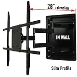 In Wall TV Mount, Recessed Articulating In Wall TV Mount for 42 to 80 Inch TVs LCD, LED, or Plasma - Extends 28 Inches