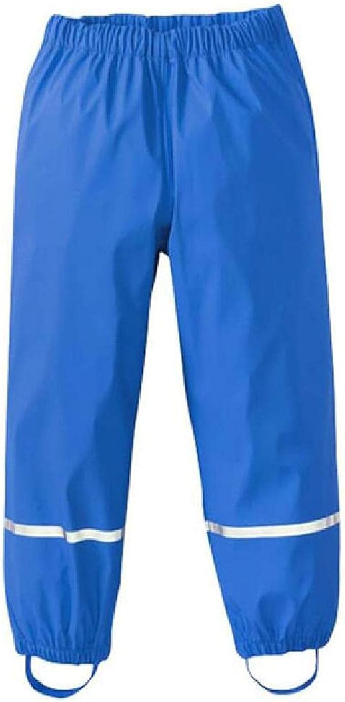 2021 Spring Rain Girls Pants Fleece Boys Trousers PU Waterproof Kids