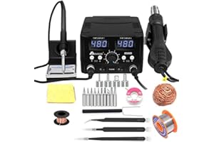 2 in 1 750W LED Digital Soldering Station Hot Air Gun Rework Station Electric Soldering Iron for Phone PCB IC SMD BGA Welding