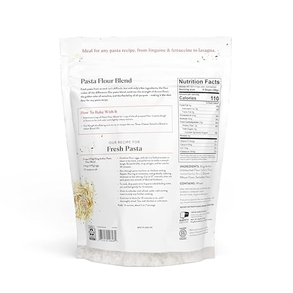 KING ARTHUR PASTA FLOUR BLEND, FINELY GROUND, 3 LB,WHITE