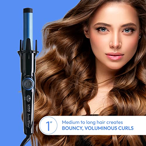 KISS Professional Instawave Automatic Rotating Curling Iron, 1" Pearl