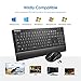 VicTsing Wireless Keyboard and Mouse Combo, Ultra-Thin Wireless Keyboard with Palm Rest, 2.4GHz Mouse and Keyboard, Long Battery Life, for PC Desktop Laptop Windows XP/7/8/10, Black
