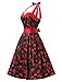 Dresstells Vintage 1950s Rockabilly Polka Dots Audrey Dress Retro Cocktail Dress Cherry Black 2XL