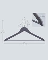 SONGMICS Wooden Hangers Set of 20 with Shoulder Notches 360° Hook Grey view 7