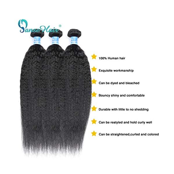 Panse Hair kinky straight bundles 10A Grade Brazilian Kinky Straight Human Hair Amazon.com : Panse Hair 10A Kinky Straight 3 Bundles of  main image 3