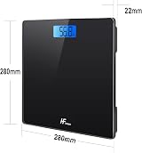 HomeFashion HFitness 28x28 cm Digital Bathroom Scale 180 KG Backlit view 3