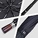 Blueshadow Windproof Travel Umbrella with Upgraded Real Wood Handle -Black