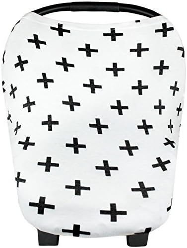 ♥FLASH SALE♥ The Best Multi-Use Nursing Breastfeeding Cover, Soft &amp; Stretchy Baby Car Seat Canopy, Scarf, Shopping Cart, Stroller &amp; High Chair cover for Girls &amp; Boys. Perfect Baby Shower Gift- Crosses