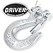 Driver Recovery Products 1/4 Inch Clevis Slip Hook with Safety Latch - Heavy Duty Grade 70 Forged Steel Towing Winch Hook