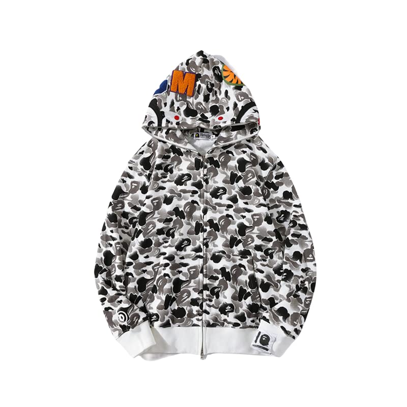 EXXE&OYYO Men's Shark Hoodie,Cotton Material Shark