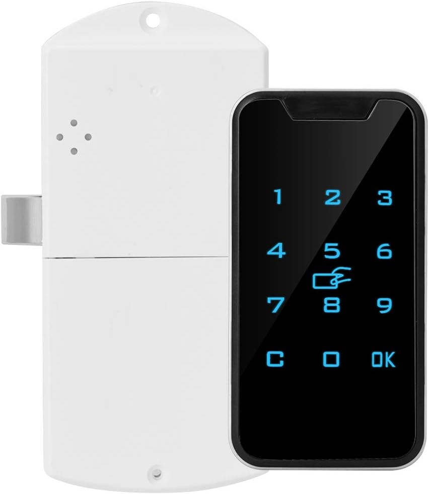 Intelligent Digital RFID Password Lock Touch Keyboard Security Cabinet Lock, Zinc Alloy Keyless Lock for Drawers Wardrobes