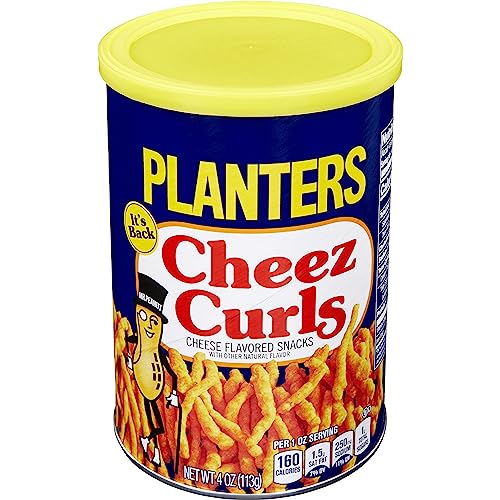 Planters Cheez Curls Cheese Flavored Snacks (12 ct Pack, 4 oz Canisters