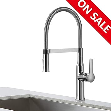 Bakala Kitchen Faucets High Arc Brushed Nickel Pull Out Spray Head