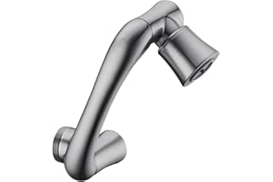BAGNOLUX Brass 1080° Swivel Faucet Extender for Bathroom Sink, 2 Modes Rotating Faucet Extension Spout, Universal Splash Tap Faucet Aerator Attachment Adapter for Kitchen Sink, Brushed Nickel