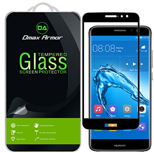 [2-Pack] Dmax Armor for Huawei Nova Plus Screen Protector, (Full Screen Coverage) [Tempered Glass] Anti-Scratch, Anti-Fingerprint, Bubble Free, (Black)