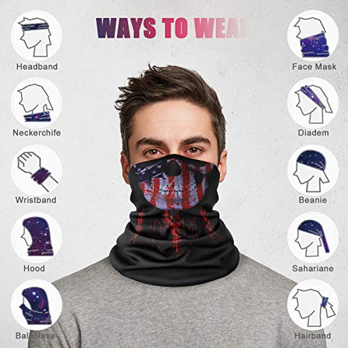 n a Seamless Face Cover Bandana Neck Gaiter Scarf Face Protection Magic Scarf Headwear for Outdoors, Festivals, Sports (Skull)