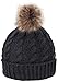 Simplicity Pom Pom Beanie Hat for Women Winter Warm Knit Beanie Hat