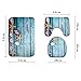 GBSELL 3pcs/set Bathroom Non-Slip Blue Ocean Style Pedestal Rug + Lid Toilet Cover + Bath Mat (A)