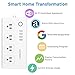 WiFi Smart Power Strip, Elepower Smart Surge Protector with 4 USB Charging Ports and 4 Smart AC Plugs for Multi Outlets Power Socket Extension Cord, Remote Control, Work with Alexa and Google Home