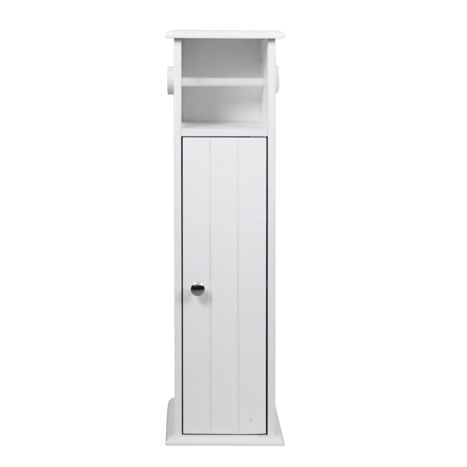 Dlandhome 20 X 20 X 68 5cm Toilet Paper Roll Holder Storage Cabinet Bathroom Small Floor Standing Narrow Cupboard With Door Unit Wooden White Cabinets Home Kitchen