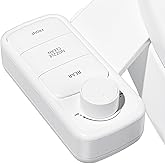 Clirass Ultra-Slim Bidet Attachment, Self-Cleaning Dual Nozzle (Feminine/Posterior Wash), Accessibility-Enhanced Large Buttons, Quick-Release, Non-Electric Fresh Water System with Adjustable Pressure