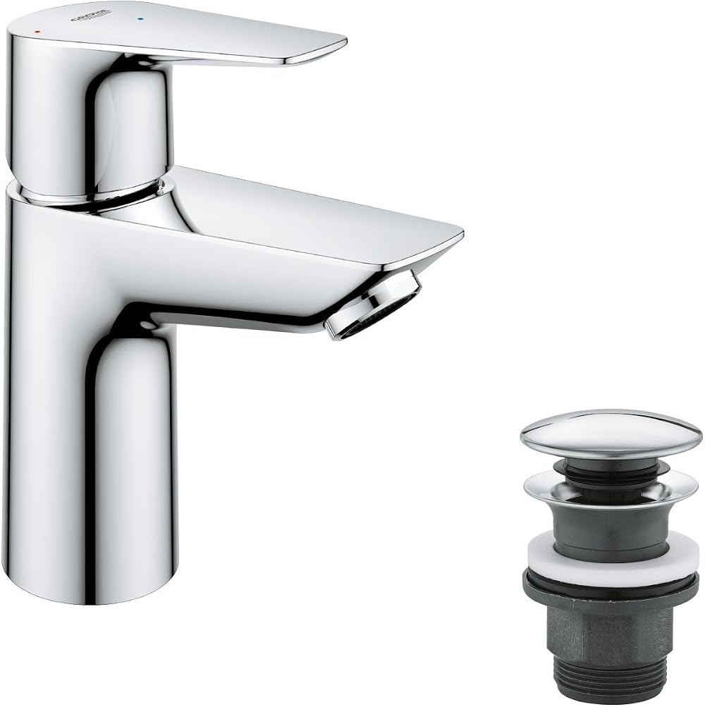GROHE Start Edge Basin Mixer Chrome with Push Open Waste 28 mm Cartridge