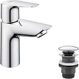 GROHE Start Edge Basin Mixer Chrome with Push Open Waste 28 mm Cartridge
