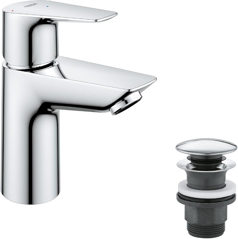 GROHE Start Edge Basin Mixer Chrome with Push Open Waste 28 mm Cartridge