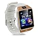 Qiufeng Dz09 Bluetooth Smart Watch SmartWatch with Camera for Iphone and Android Smartphones(Golden,White Band)