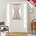 jinchan Sheer French Door Curtains Linen Textured French Door Panel 40 inches Long Curtains for French Doors with Single Tieback Taupe 1 Panel
