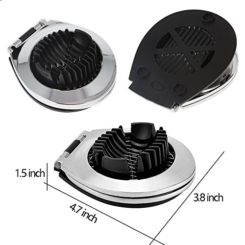 Heavy Duty Egg Slicer Egg Cutter Boiled Stainless Steel Wire with 3 Slicing styles Silver