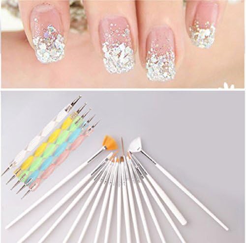 20PCS UV Gel Brush Set : Nail Art UV Gel Design Painting Pen Brush Set for Salon Manicure DIY Tool : Nail Arit Design Pen
