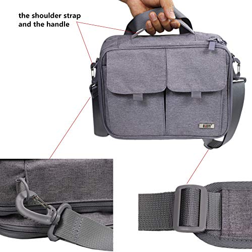 Electronics Organizer Travel Cable Cord Bag Accessories Gadget Gear Storage Cases for 10.5 Inch Tablet Large with Shoulder Strap (Light Gray) - Thumbnail 5