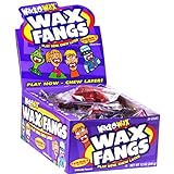 Wack O'Wax Cherry Flavored Halloween Wax Fangs, Box of 24