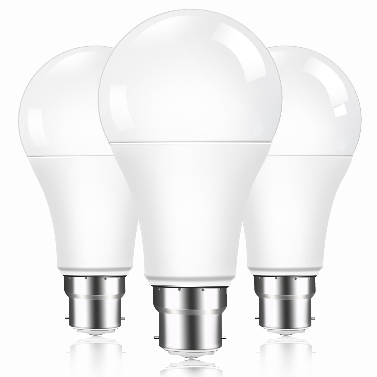 Caldarax Bayonet LED Light Bulbs 100W Equivalent, 13W A60 B22 LED Standard Bulbs, 2700K Warm White, 1200LM, BC Energy Saving Light Bulbs, Non-Dimmable, Pack of 3