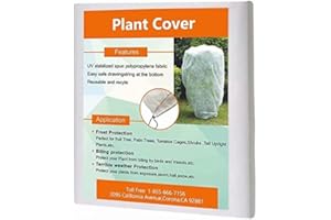 Agfabric Plant Covers Freeze Protection H48 x55 0.9oz Plant Frost Protection Covers Plant Protection Winter Cover Drawstring Bags Cold Frost Blanket,White