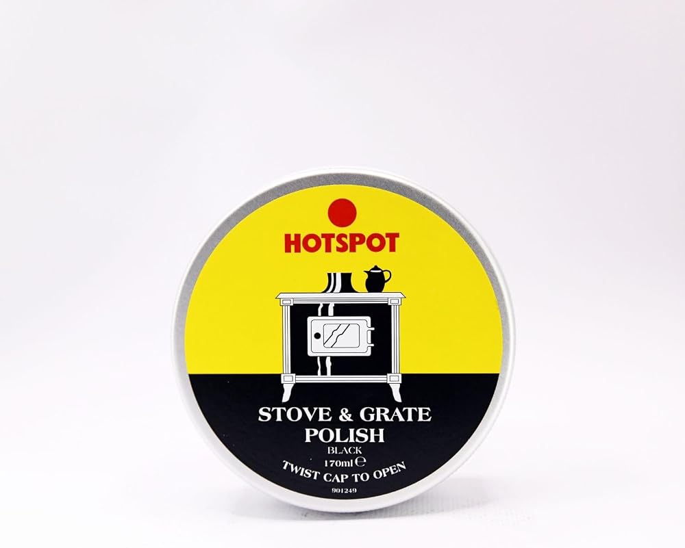 Hotspot Stove and Grate Polish Black 170ml – Heat-Resistant Cast Iron Shine