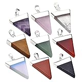 JOVIVI Silver Plated Pyramid Triangle Healing Point Chakra Pendant Necklace Chain