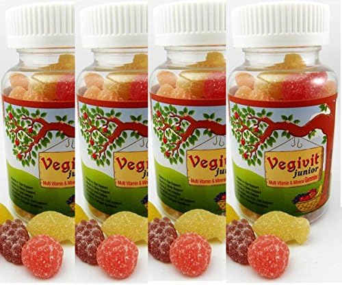 Vegivit Junior Multi Vitamin and Gummys for kids ,30 Gummies in 6 Flavours(Pack of 4)
