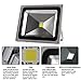 LEDMO LED Flood Light, 50W White 6000K, Waterproof IP65, 1600lm, 100W Halogen Equivalent, Security Lights for outdoor, Gray, floodlight