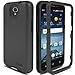 ZTE Maven 3 Case, ZTE Overture 3 Case, ZTE Prestige 2/Prelude Plus 4G LTE Case AMENQ Hybrid 3 in 1 Heavy Duty Shockproof Protection Rugged Rubber Silicone Armor Cover for ZTE Android Phone (Black)