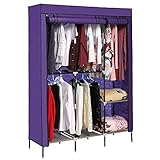 kisshes Portable Closet Wardrobe Double Rod Clothes