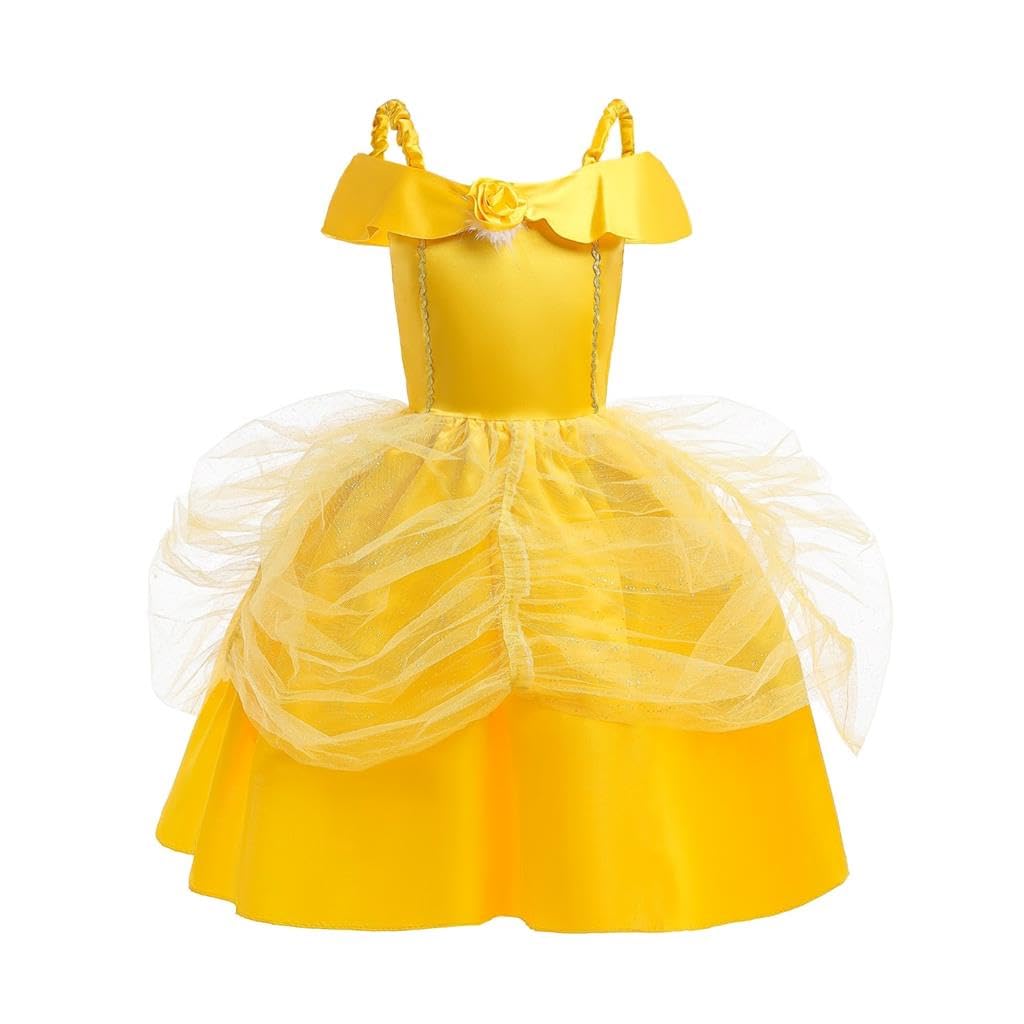 Lito Angels Girls' Princess Belle Costume Halloween Fancy Party Fancy Dresses Up, 6-8 Years, Style a — image 1
